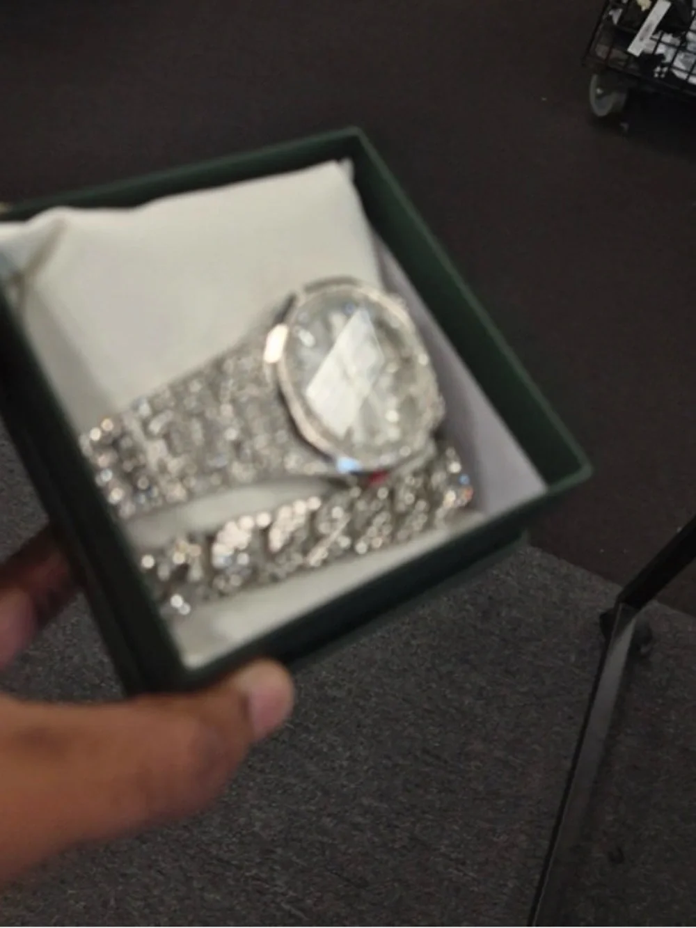 Ice lab Silver Crystal Mesh Bracelet Watch